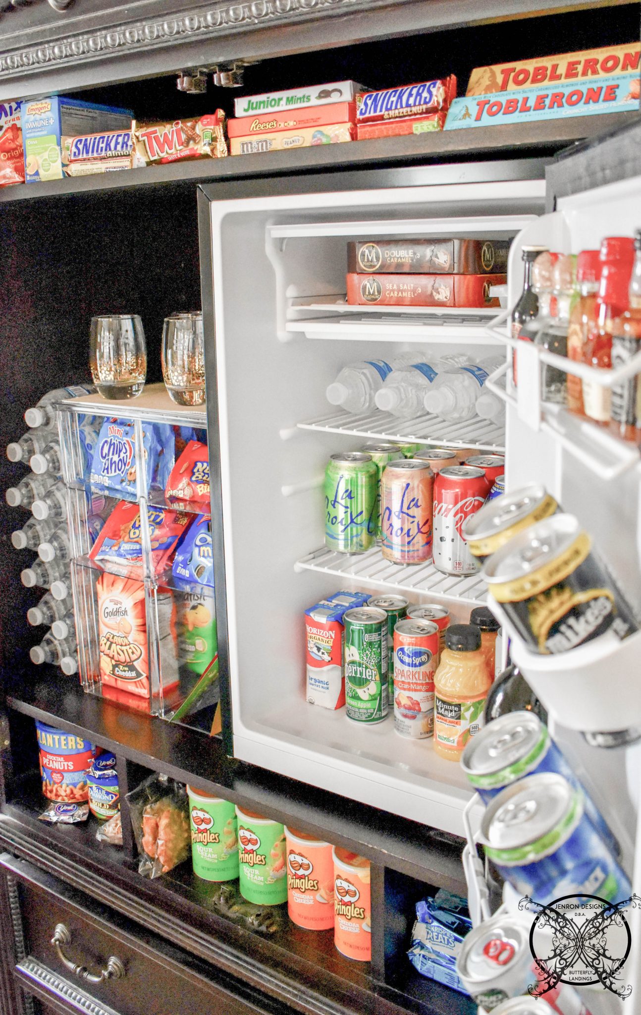 The Luxe Mini Bar Armoire JENRON DESIGNS