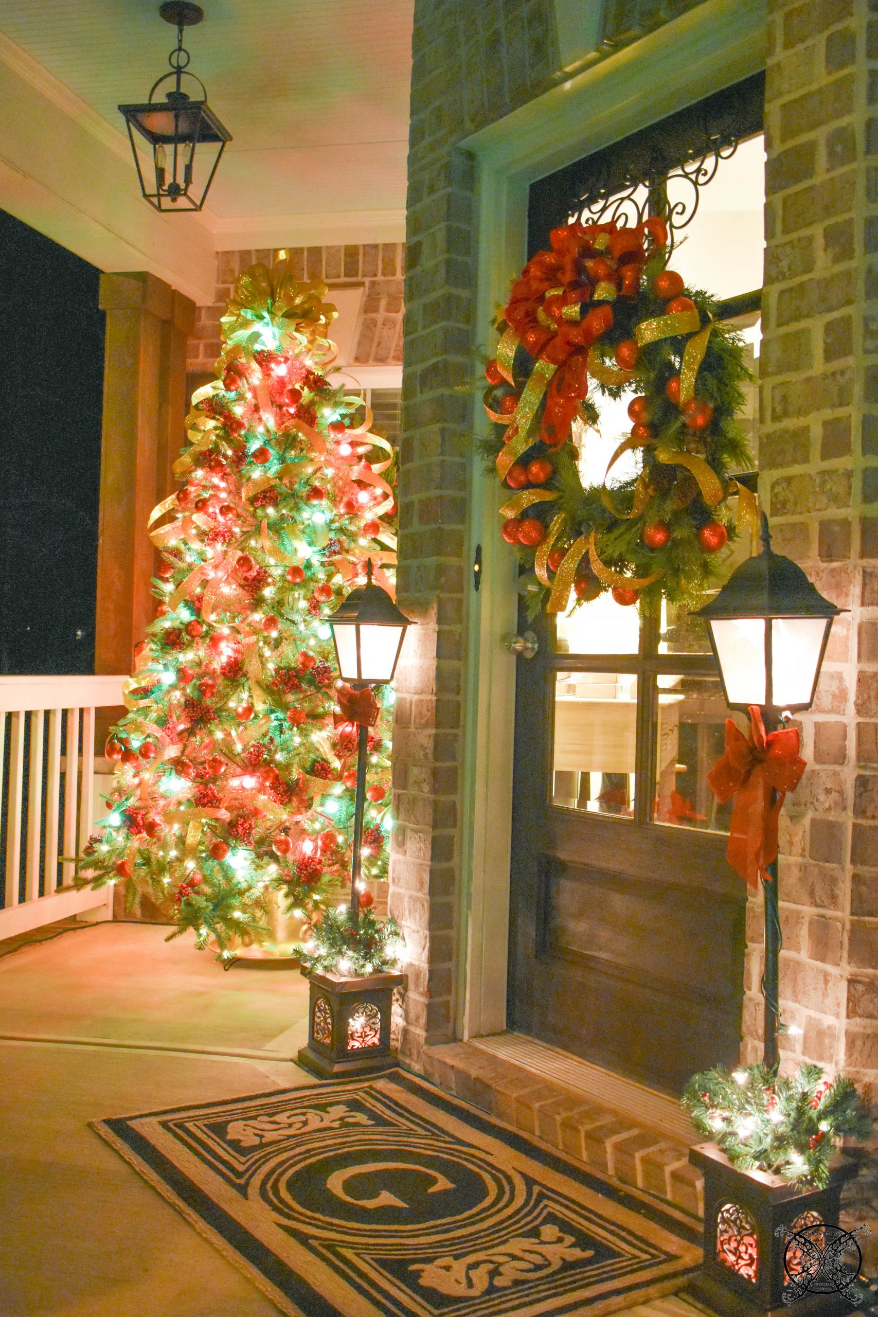 Holly Jolly Christmas Front Porch Lights JENRON DESIGNS