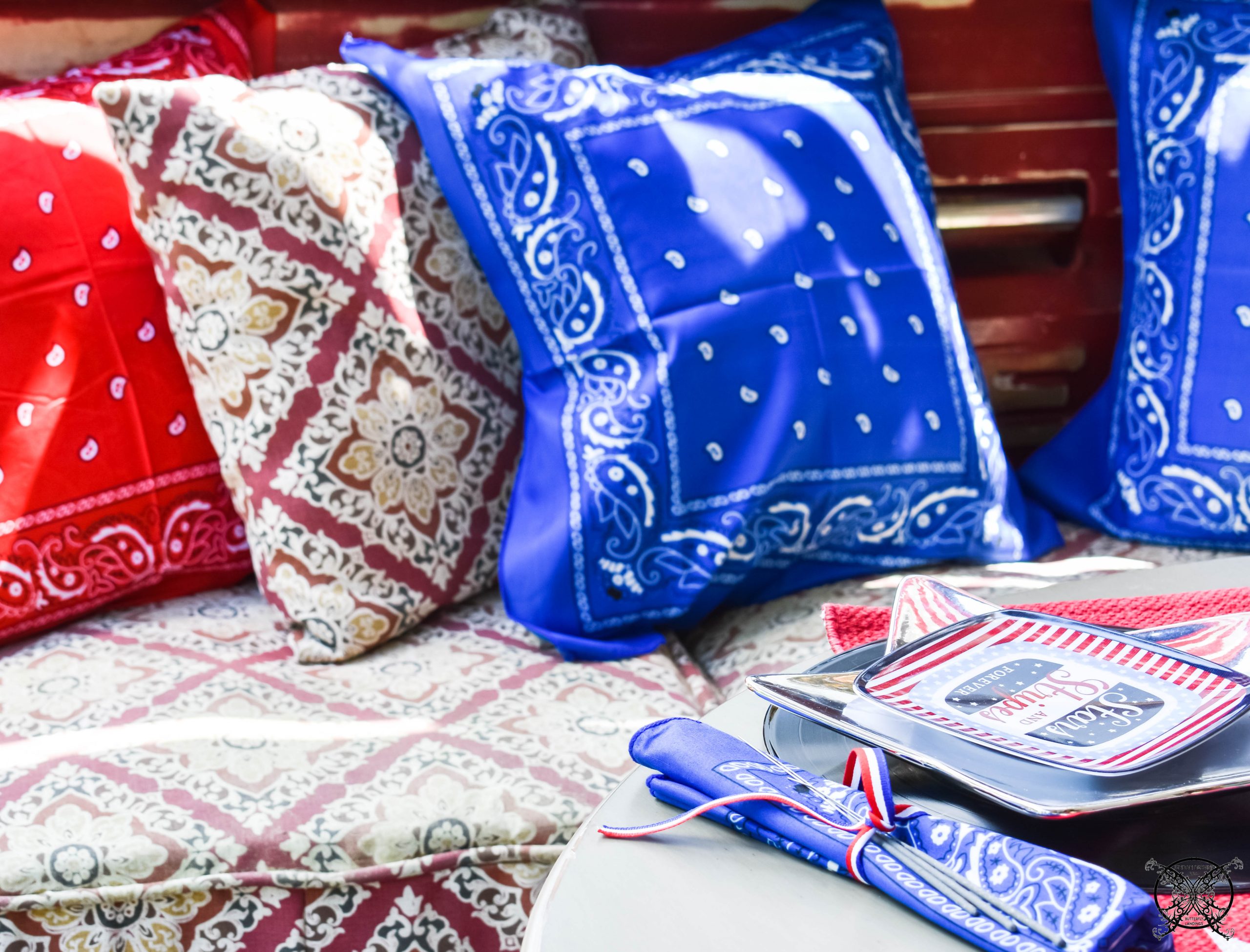 Bandana Pillows for 4th of July JENRON DESIGNS