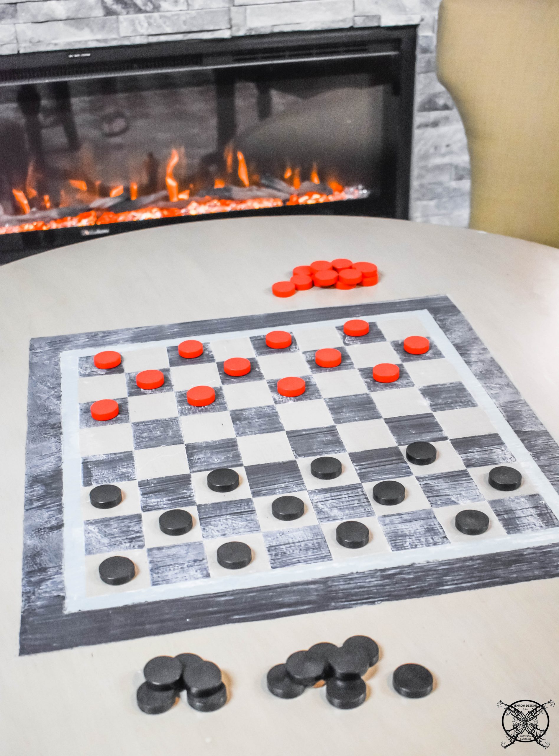 GAME TABLE DIY CHESS:CHECKER BOARD JENRON DESIGNS.